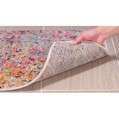 Langley Street Felty Abstract Area Rug in Gray/Pink & Reviews Wayfair